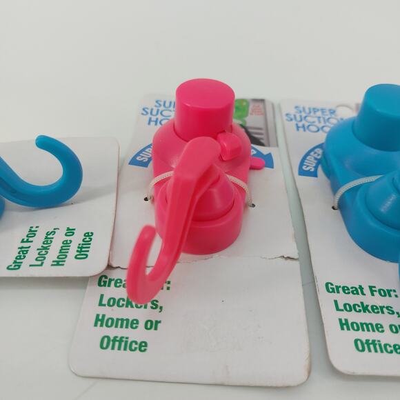 Super Suction Hook Set of 3 Pink Blue Home Locker Office - Picture 9 of 12